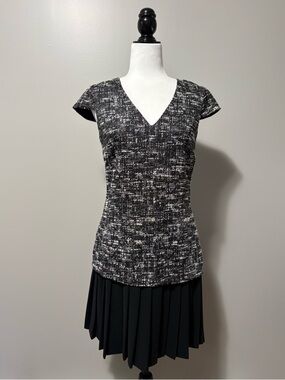 Ted Baker London Lucina Pleated Hem Bouclé Dress